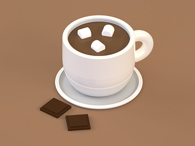 Chocolate 3d chocolate creative design graphic design illustration isometric lowpoly modeling render