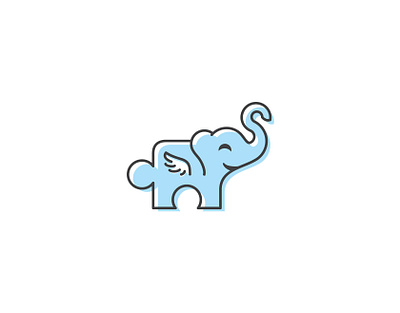 Puzzle Elephant elephant logo graphic design logo design playful logo design puzzle logo smart logo design