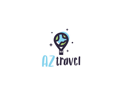 Travel balloon logo earth logo graphic design logo design playful logo travel logo