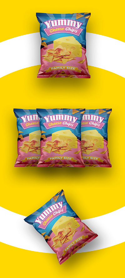 Chips packet design | Bag design | Packaging design chips packet mockup