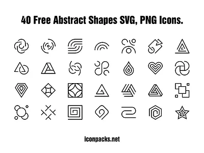 40 Free Abstract Shapes SVG, PNG Icons abstract free resources freebies icon pack icon set icons png icons svg icons vector