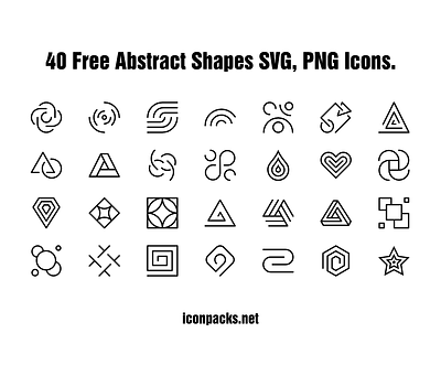 40 Free Abstract Shapes SVG, PNG Icons abstract free resources freebies icon pack icon set icons png icons svg icons vector