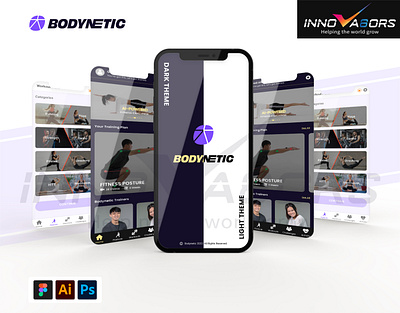 Bodynetic Mobile App app branding design graphic design illustration lab landing page logo posture ui ux vector