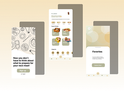 Food App app design food minimalism minimalist pastel ui
