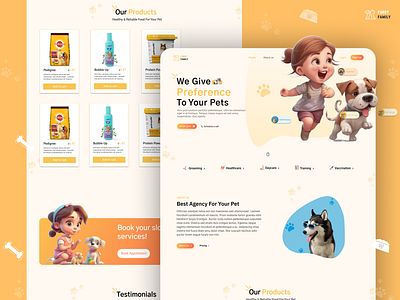 Pet Grooming Landing Page 3d landing page logo pet pet care pet care landing page pet care website pet grooming landing page pet grooming website page pet products petgrooming ui ux website