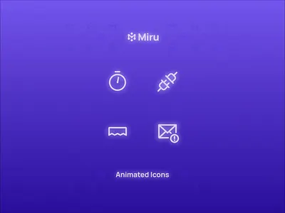 Miru Animated Icons animation branding email iconography icons illustration interaction mobile motion motion graphics responsive saas time tracking ui user interface ux visual design