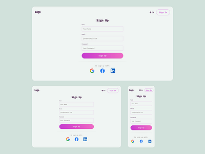 Daily UI 001 - Sign Up Page design ui