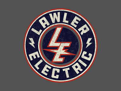 Lawler Electric logo badge branding design graphic design logo retro vector