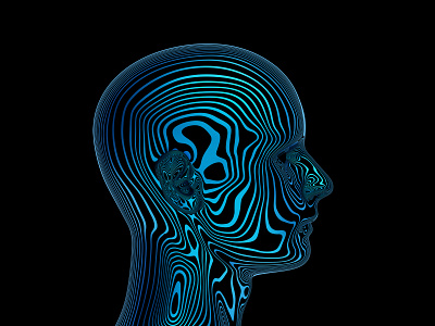 Artificial intelligence concept 3d abstract ai art artificial intelligence blender blender3d blue concept design face head human illustration lines man render science technology visual