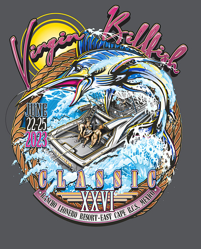 Virgin Billfish Classic Tee apparel graphic event illustration screenprint vector vector illustration