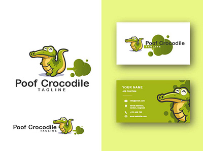 Poof Crocodile business card animation branding business card design graphic design illustration logo packaging pouf crocodile business card ui vector