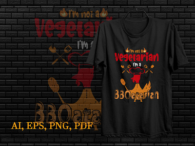 I am not a vegetarian I am a BBQatarian t shirt design bbq bbq t shirt design bbq vector beef chicken clothing custom t shirt design fashion grill grilling grillshef illustration shef trendy t shirt 2023 tshirt typography vector vegetarian