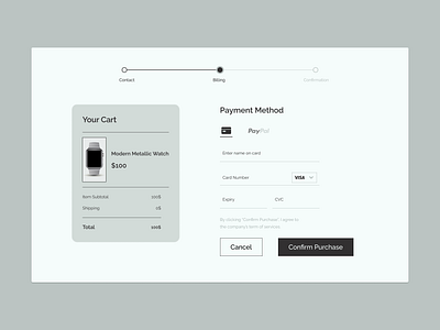 Daily UI 002 - Credit Card Checkout Page design ui