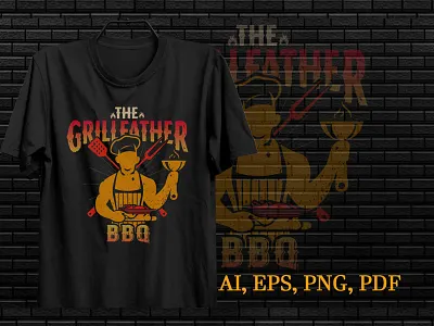 The grillfather BBQ t shirt design bbq chicken bbq shef bbq svg bbq t shirt bbq vector design fashion fire grillfather grillmaster grillshef mastershef shef vector trendy t shirt tshirt typography vector