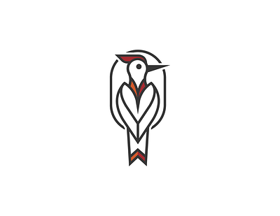 Woodpecker Logo Design branding embroidery furniture graphic design logo wood woodpecker