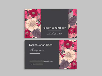 Makeup artist business card branding business card business card for girls design flowery graphic design illustration makeup artist business card packaging ui vector