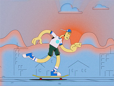 Sk8er Boy 2d animation adobe after effects animation cartoon character character design illustration loop motion graphics procreate rubberhose skateboard skater sound design vector