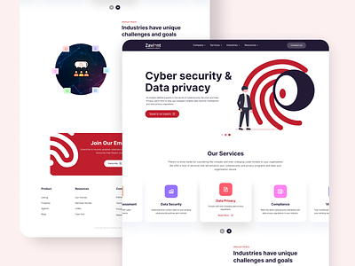 Zaviant- Cyber Security and Privacy Homepage design branding clean cyber security data privacy design homepage illustration logo privacy security services ui website