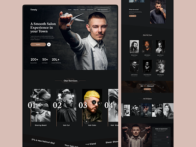 Men's Salon Concept branding design designer illustration logo ui ui ux uidesign uiux webdesign