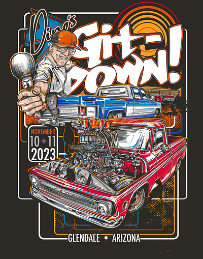 Dino's Git-Down 2023 illustration