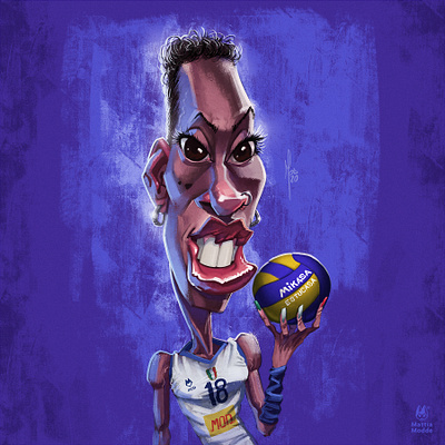 Paola-volo Egonu art caricature digitalpainting funny illustration sport volleyball