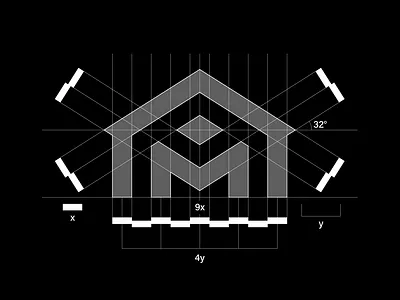 M + Home + Tiles (WIP) black white branding construction home icon logo m math minimalistic symbol tile vector