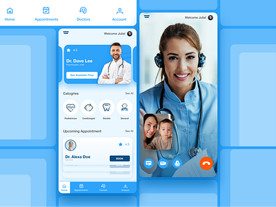 Telehealth app telemedicine app branding design illustration typography ui ux