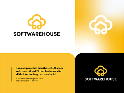 Softwarehouse Logo design ai branding cloud design graphic design house icon logo logo design logomark soft softwarehouse