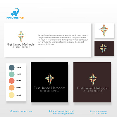 Church Logo - first united Methodist art branding chruch ministry logo churchlogo cross logo design firstunitedmethodistchurchtemple graphicdesigner illustration illustrator innovatixhubdesign logo logo mark logodesign logotype minimalist logo photoshop symbol ui vector