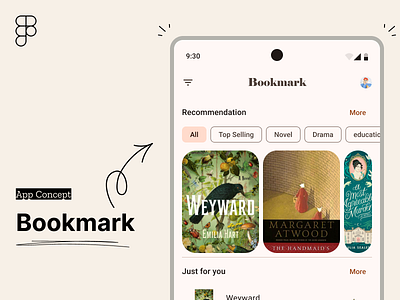 Bookmark App Concept app book concept google m3 material design system ui ui design uiux ux ux design