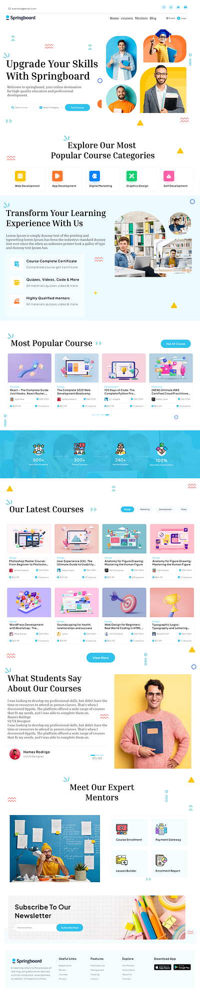 Online Course branding graphic design ui