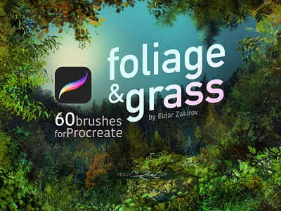 60 Foliage & Grass Procreate brushes