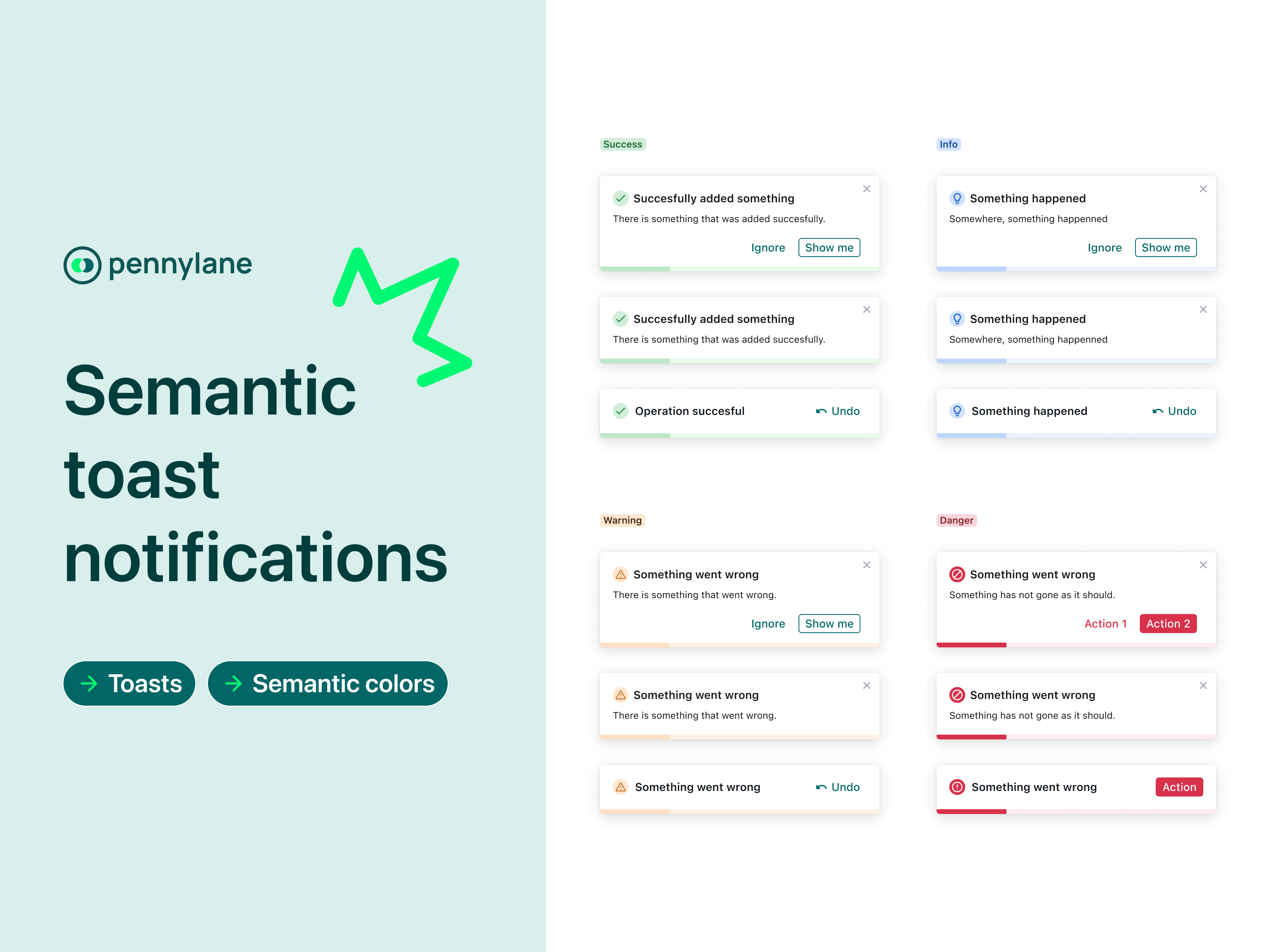 Semantic Toast Notifications by Pennylane on Dribbble