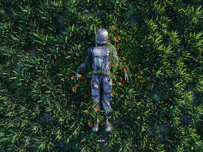 Dead Astronaut - 3d Artwork 3d 3d art astronaut blender design digital art graphic design surreal art