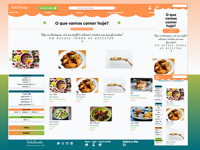 Recipes Site Template design ui