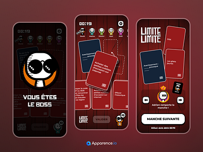 Limite Limite - Ingame Screen app application avatar board board game branding card card game design flip game gaming illustration ingame logo mobile product ui