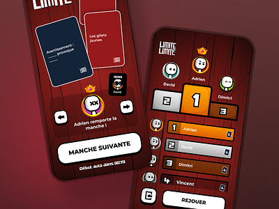 Limite Limite - Leaderboard app application avatar board board game branding card card game cards design game gaming illustration leaderboard logo mobile product ui win