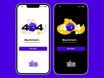 Daily UI 008 - 404 404 404 screen app design critical fail dailyui dungeonsanddragons figma figma designer
