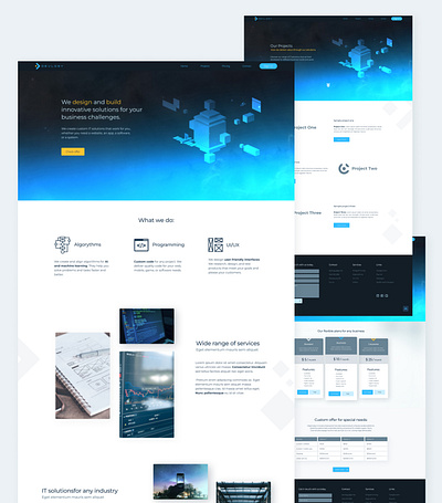 IT company website concept graphic design it logo ui ux