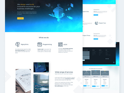 IT company website concept graphic design it logo ui ux