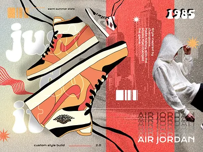 Air Jordan shoe modern-complex-retro poster design airjordan brand colours creative figma graphic design illustration nike poster retro shoes typography