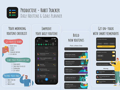 ASO for Productive Habit Tracker aso branding graphic design illustration ios