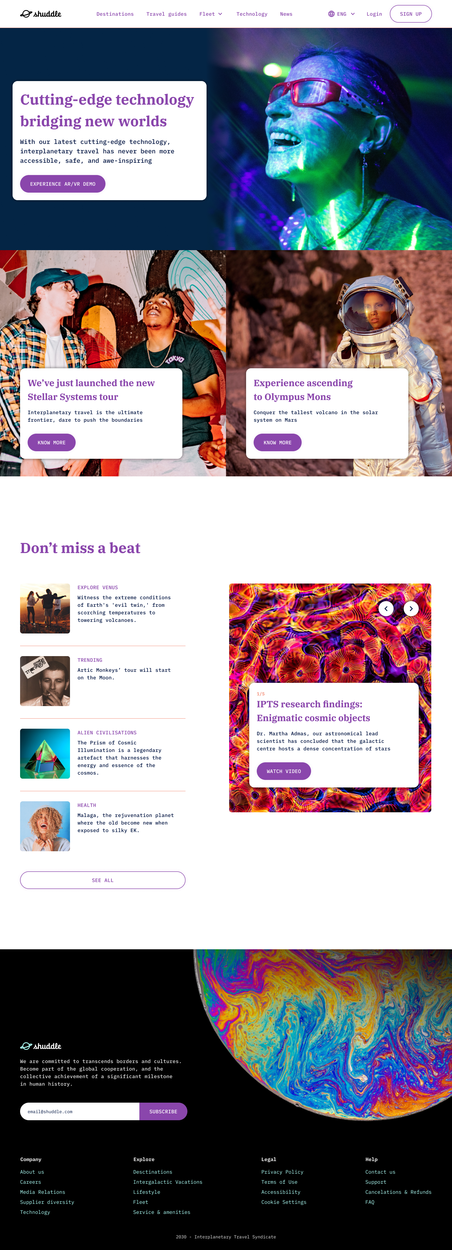 Shuddle.world hompeage