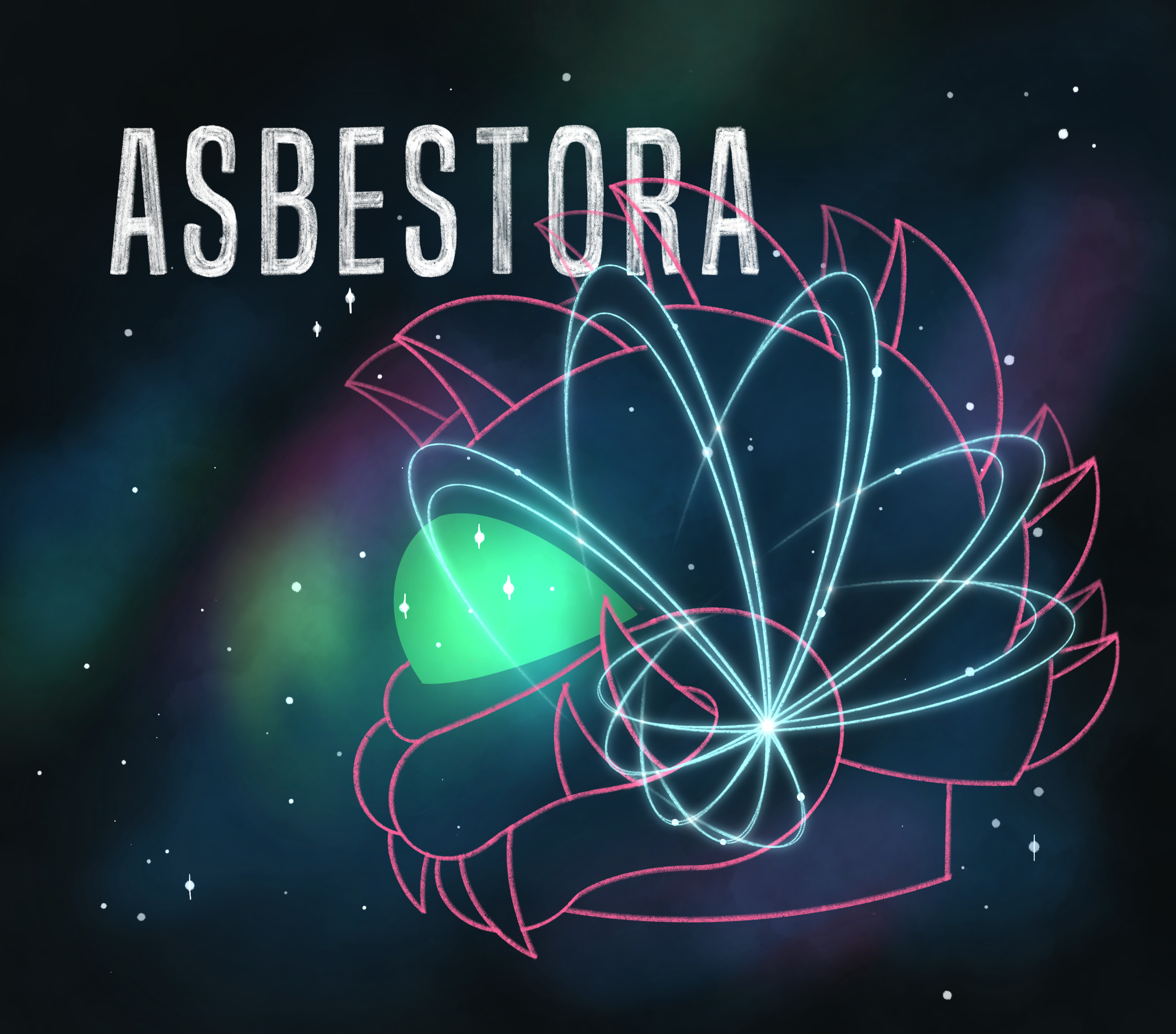 Asbestora Character card character handlettering illustration procreate