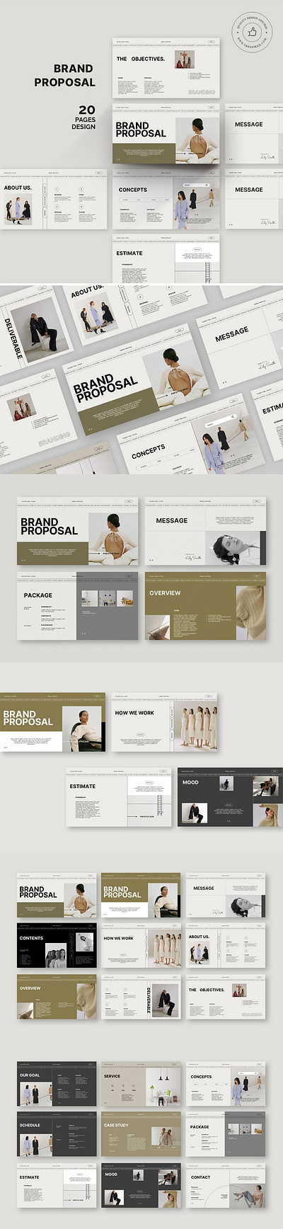 Brand Proposal Presentation Template brand branding corporate design graphic design guideline illustration logo minimal minimal presentation