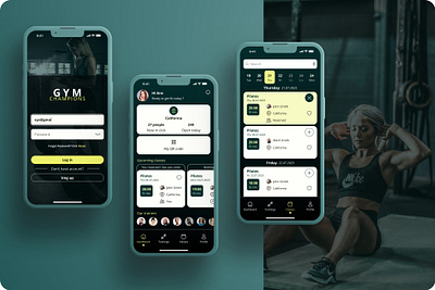 Gym Champions app app classes desing fitness gym training ui ux webdesign