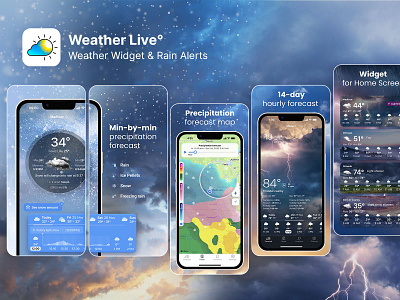 ASO design for Weather Live aso branding graphic design ios retouch