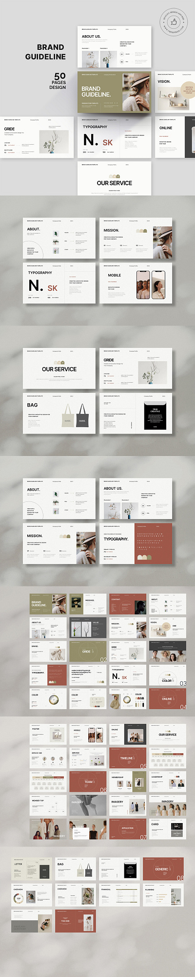 Minimal Brand Guideline Presentation Template indesign presentation