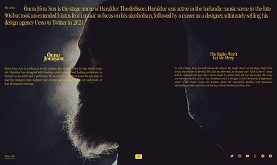 ÖnnuJónuSon about graphic design layout music ui website