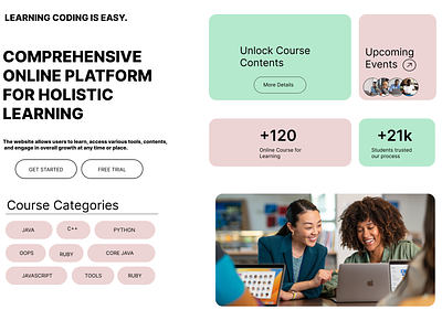 Coding Platform Homepage brand branding coding homepage design graphic design homepage illustration logo product product design ui